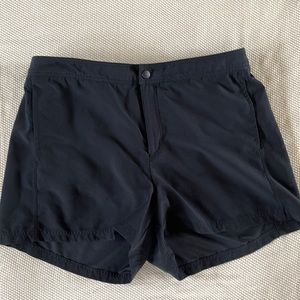 Lands End elastic waist quick dry swim short. Black, size 8